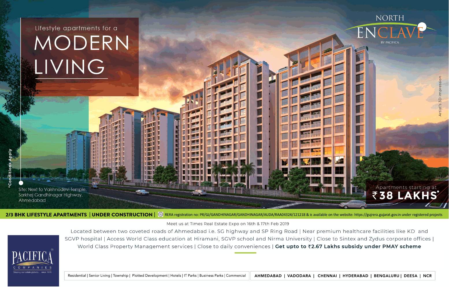 Get upto to Rs 2.67 Lakhs subsidy under PMAY scheme at Pacifica North Enclave, Ahmedabad